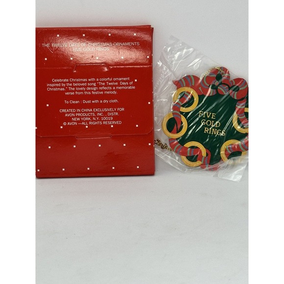 Avon The Twelve Days Of Christmas Ornament Five Gold Rings - Picture 2 of 5
